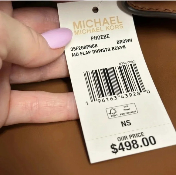 NWT Michael Kors Backpack PHOEBE 35F2G8PB6B - Picture 2 of 9